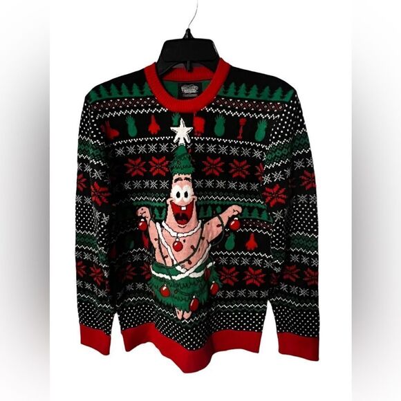Spongebob Patrick Star Ugly Christmas Sweater LIKE NEW - Picture 1 of 4